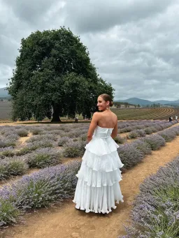 Aje Cosmos Tiered Maxi Skirt In White Size AU 8 for rent on The Volte - image 4