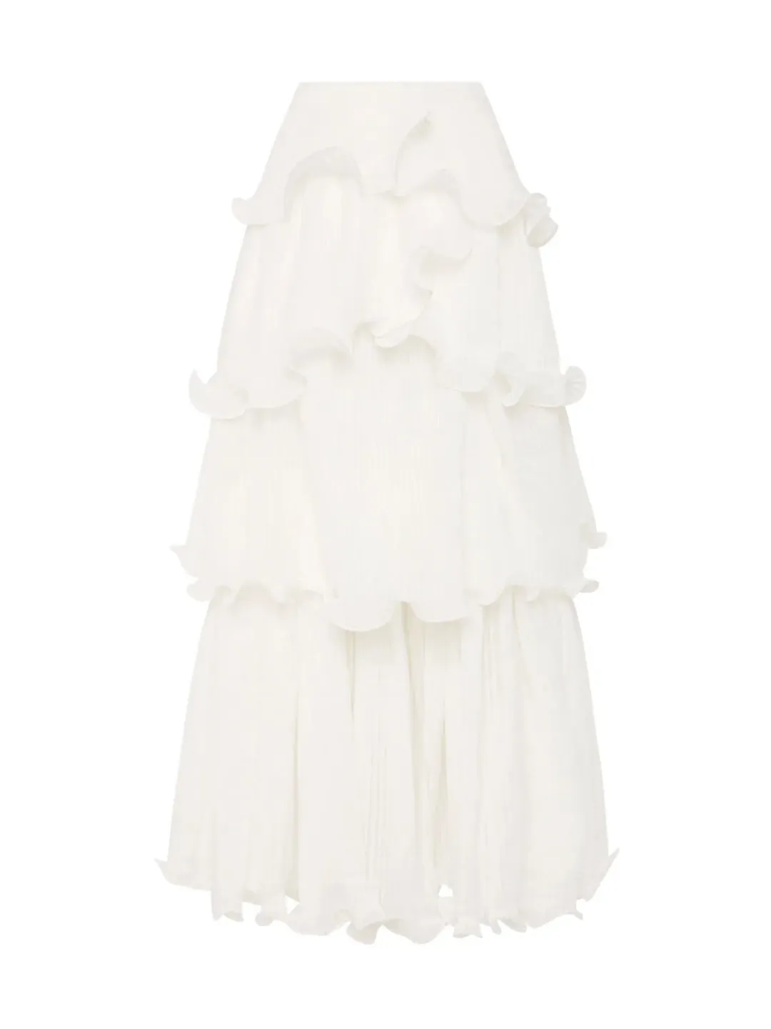 Aje Cosmos Tiered Maxi Skirt In White Size AU 8 for rent on The Volte - main image