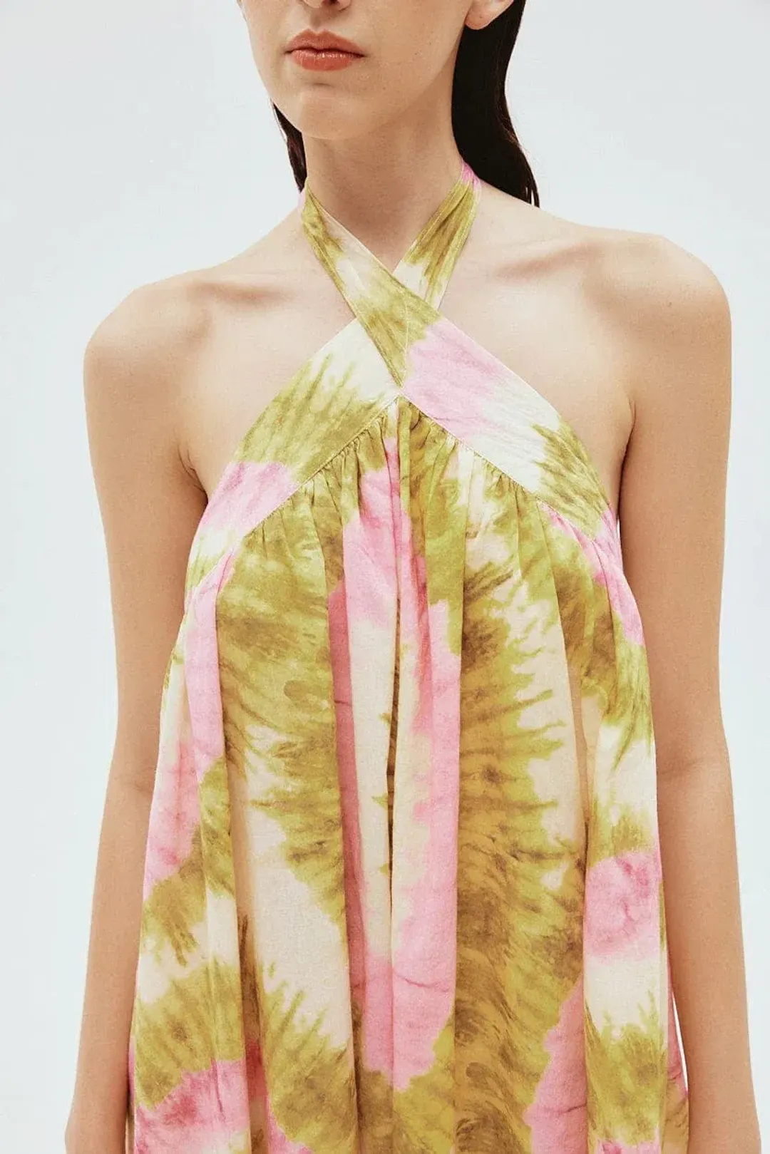 Alemais Flash Tie Neck Midi Dress in Multi Size AU 12 for rent on The Volte - main image