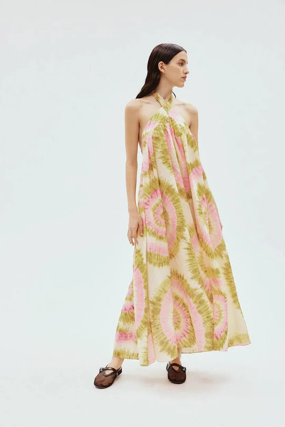 Alemais Flash Tie Neck Midi Dress in Multi Size AU 12 for rent on The Volte - main image