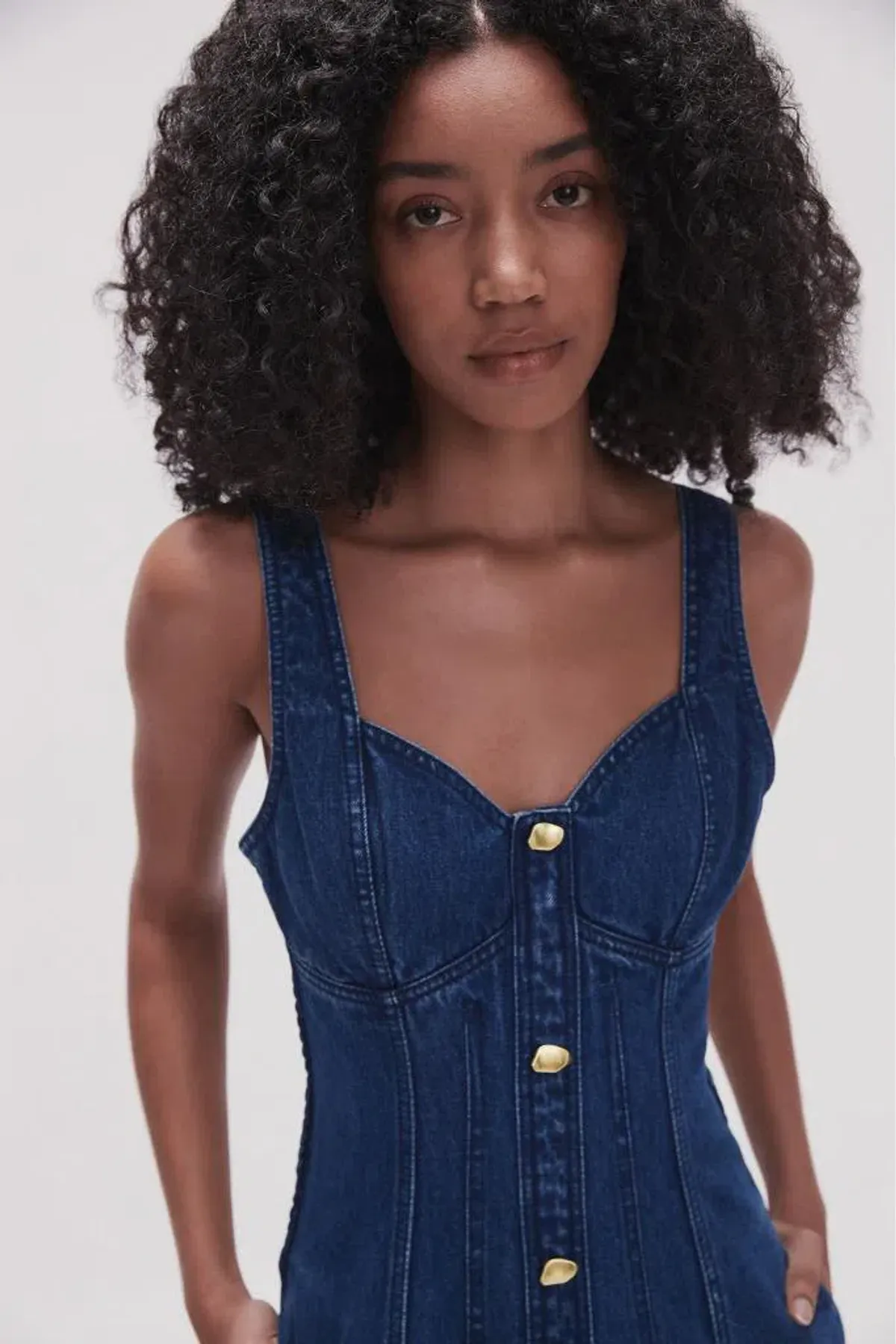 Aje May Denim Mini Dress in Dark Indigo Size AU 6 - Image 2