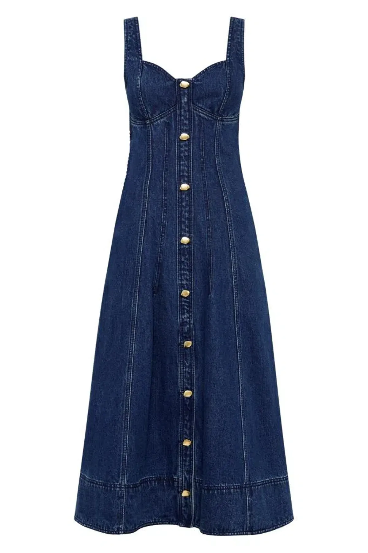 Aje May Denim Mini Dress in Dark Indigo Size AU 6 - Image 4