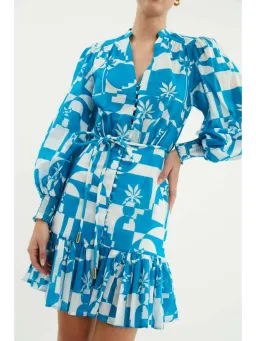 Rebecca Vallance Ibiza Mini Dress Print Size AU 8 for rent on The Volte - image 3