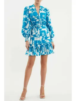Rebecca Vallance Ibiza Mini Dress Print Size AU 8 for rent on The Volte - image 1