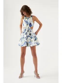 Aje Voyage Braided Cut Out Mini Dress Lavenders of Provence White Size AU 8 for rent on The Volte - image 1