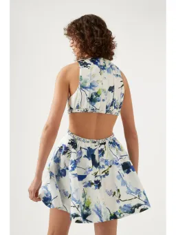 Aje Voyage Braided Cut Out Mini Dress Lavenders of Provence White Size AU 8 for rent on The Volte - image 2