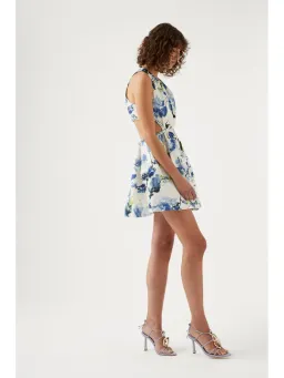 Aje Voyage Braided Cut Out Mini Dress Lavenders of Provence White Size AU 8 for rent on The Volte - image 3