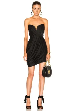 Zimmermann Sueded Drape Bodice Dress in Black Size 1 / AU 10 for rent on The Volte - image 1