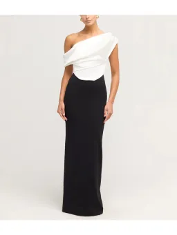 Solace London Kara Maxi Dress Black/Cream Size AU 12 for rent on The Volte - image 1