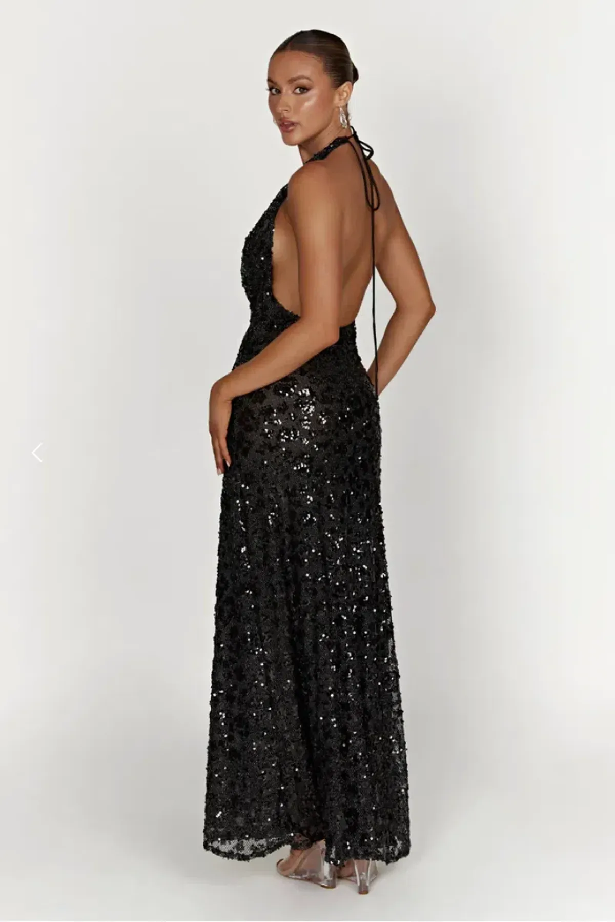 Meshki Nicola Maxi Dress Black Sequin Size S / AU 8 - Image 3