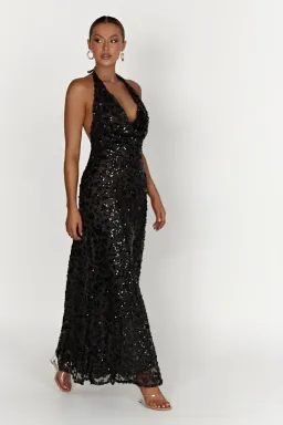 Meshki Nicola Maxi Dress Black Sequin Size S / AU 8 for rent on The Volte - image 2