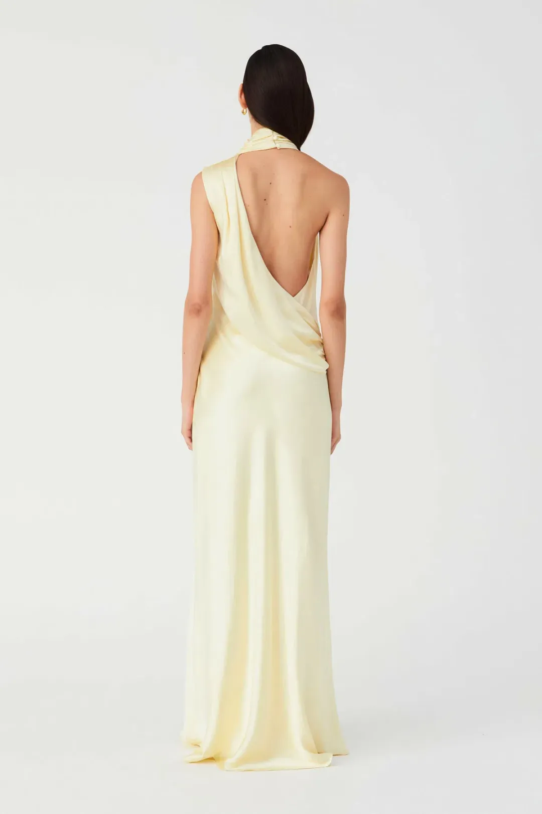 MISHA Costantina Satin Gown Soft Gold Size 8 for rent on The Volte - main image