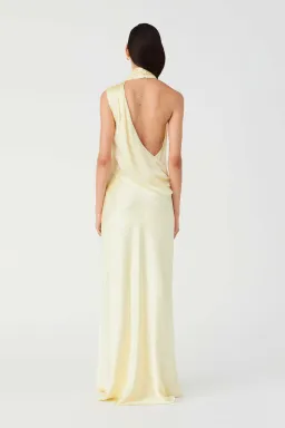 MISHA Costantina Satin Gown Soft Gold Size 8 for rent on The Volte - image 3