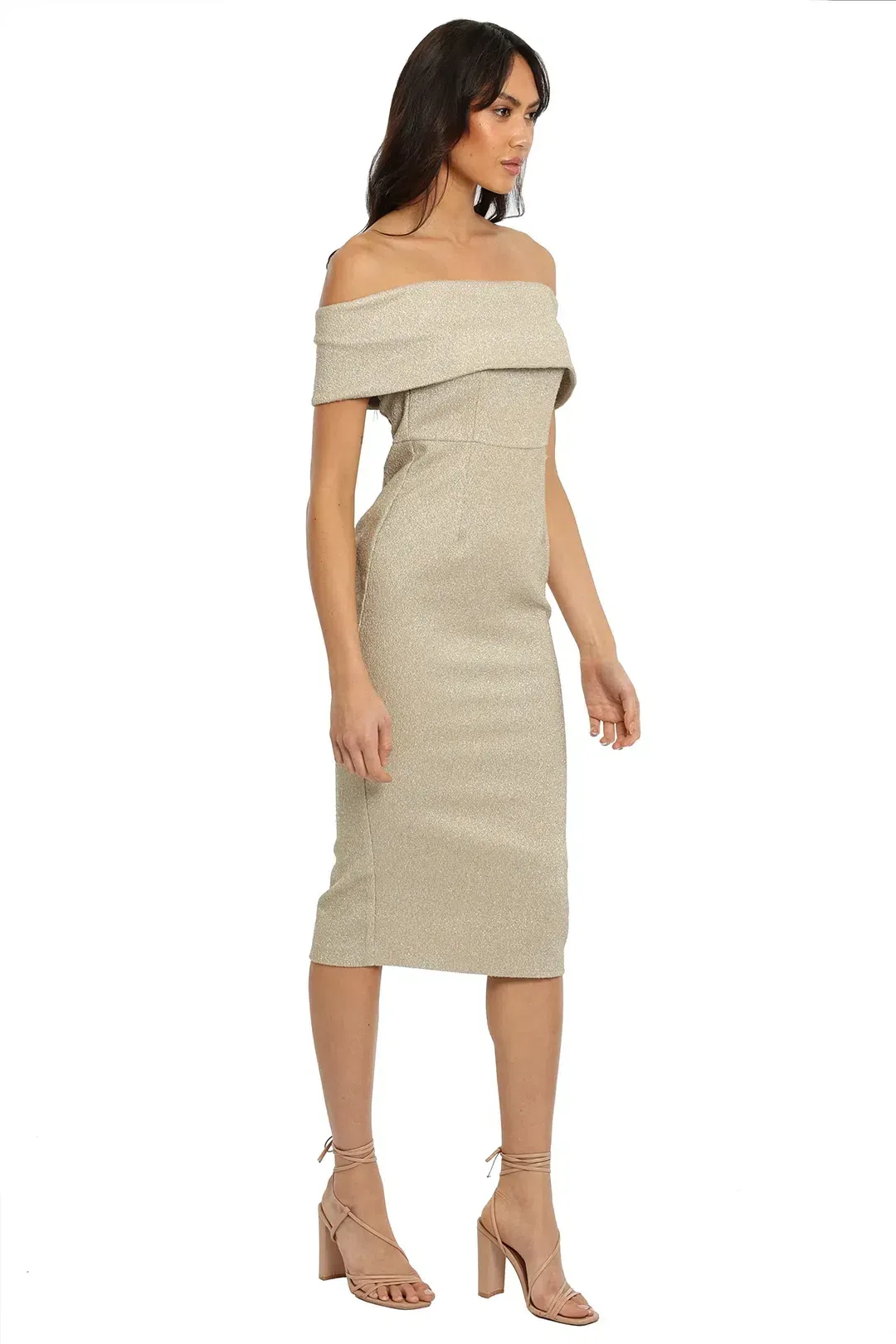 Thurley Treasure Trove Midi Dress Gold Size 12 for rent on The Volte - main image