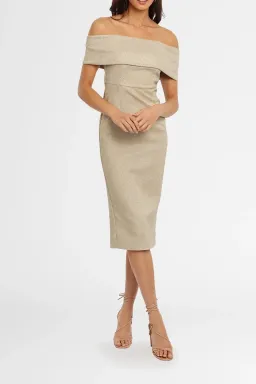 Thurley Treasure Trove Midi Dress Gold Size 14 for rent on The Volte - image 1