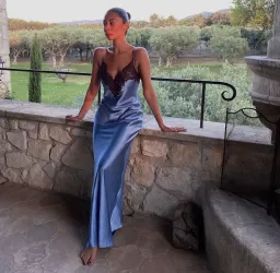 Sir The Label Danseurs Lace Slip Dress in Blue Size 0 / AU 6 for rent on The Volte - image 2