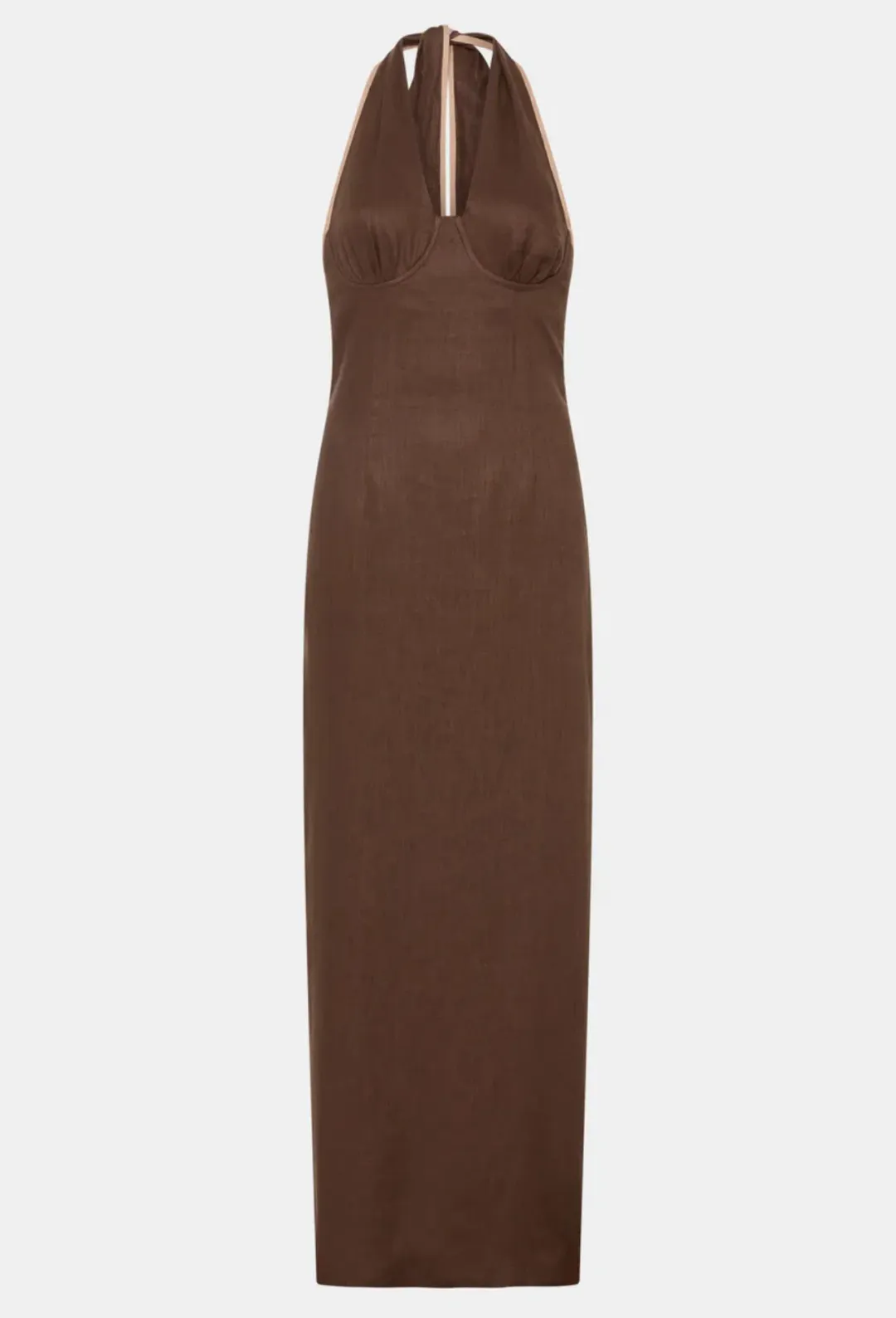 Sir the Label Affogato Halter Dress Chocolate Brown Size AU 8 for rent on The Volte - main image