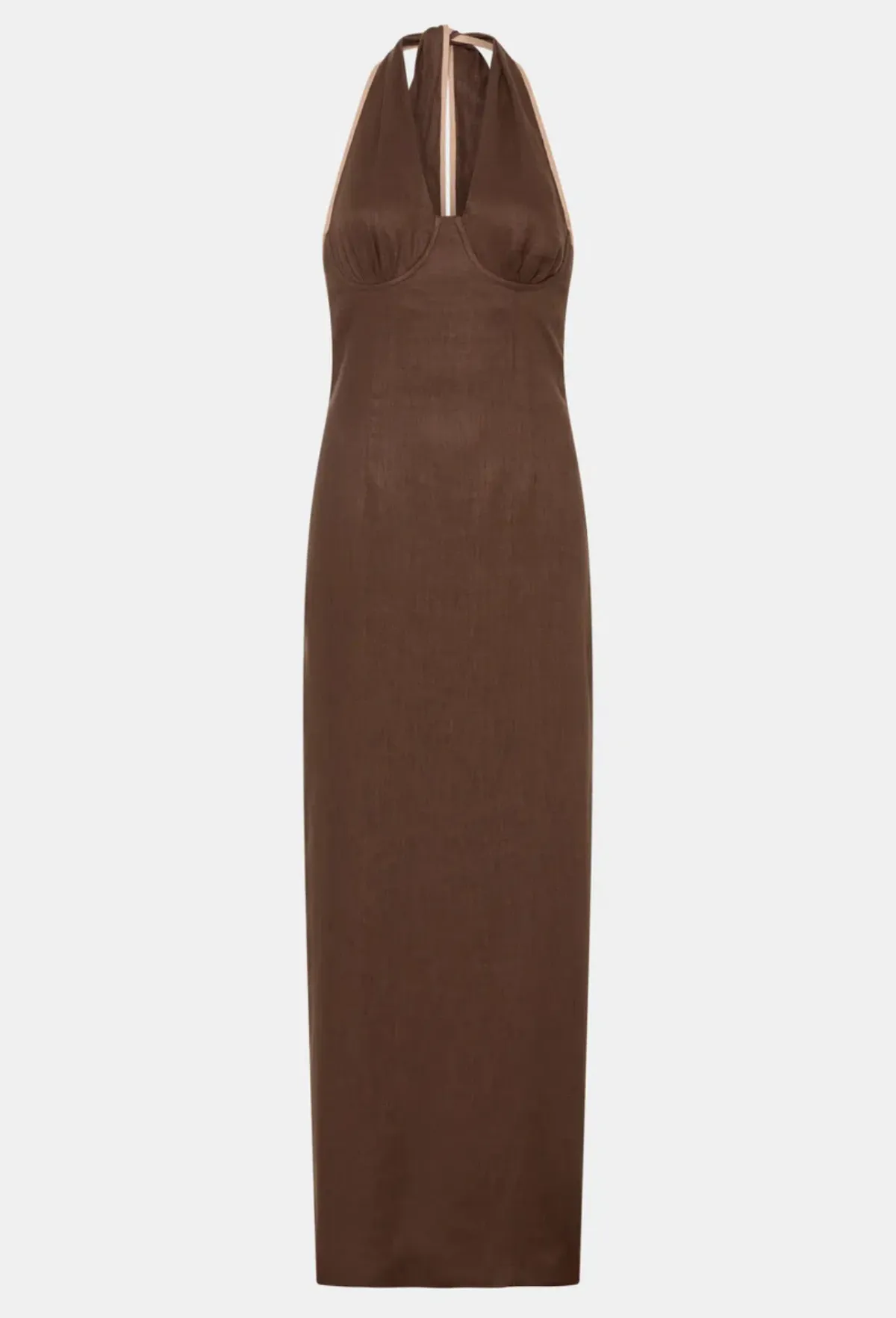 Sir the Label Affogato Halter Dress Chocolate Brown Size AU 8 - Image 3