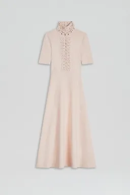 Scanlan Theodore Crepe Knit Daisy Soft Dress Blush Size L/AU 12 for rent on The Volte - image 5