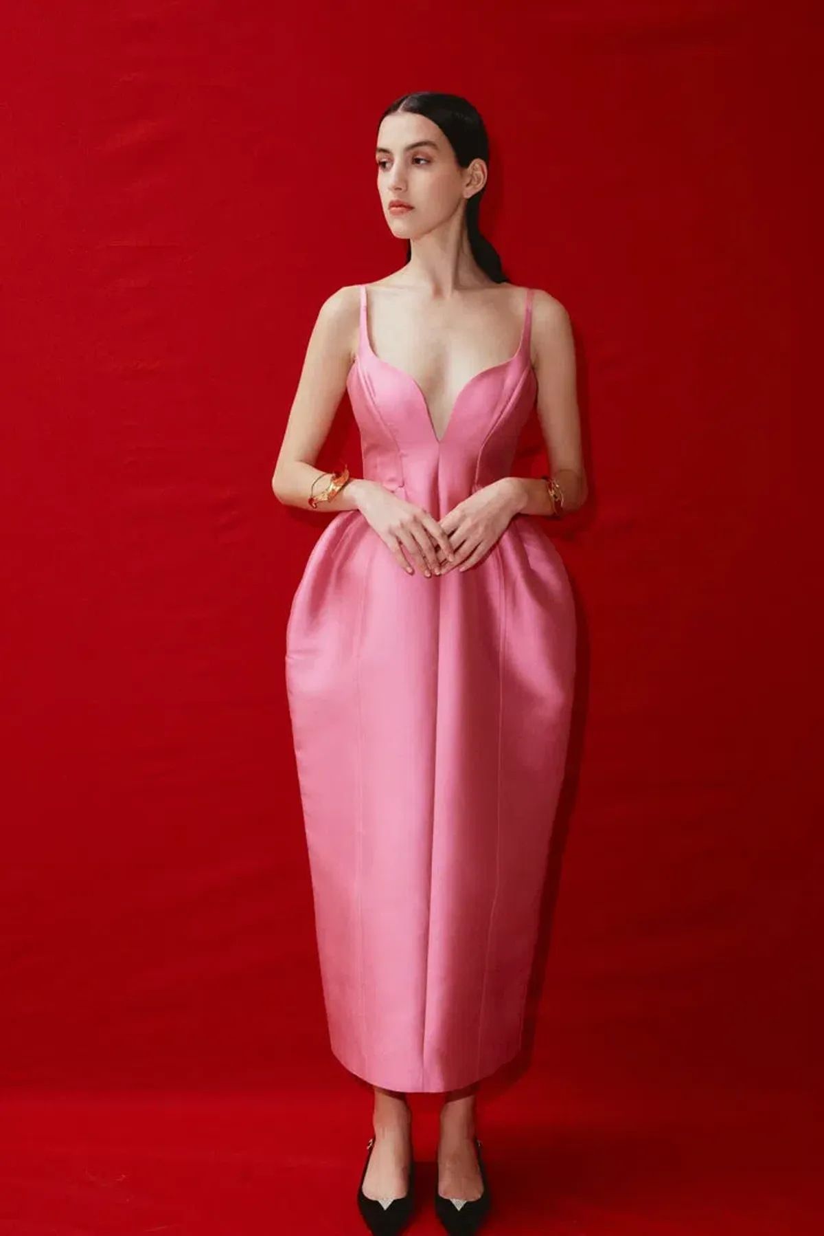 Alemais Priscilla Sculpt Midi Dress Pink Size 10 - Image 1