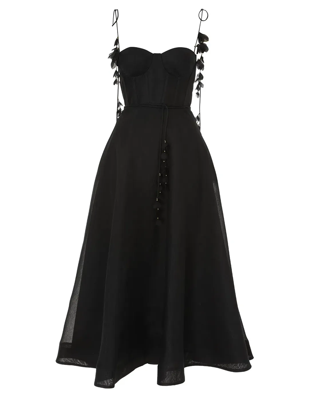Zimmermann Natura Midi Corset Dress in Black Size 2 / AU 12 for rent on The Volte - main image