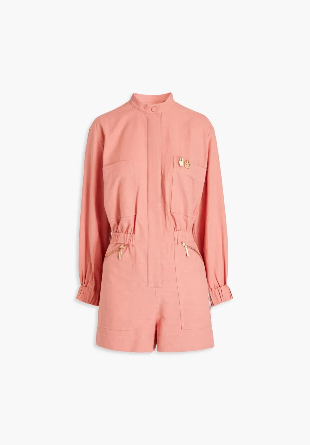 Zimmerman Appliquéd Cotton Playsuit Pink Size 4/ AU 16 for rent on The Volte - main image