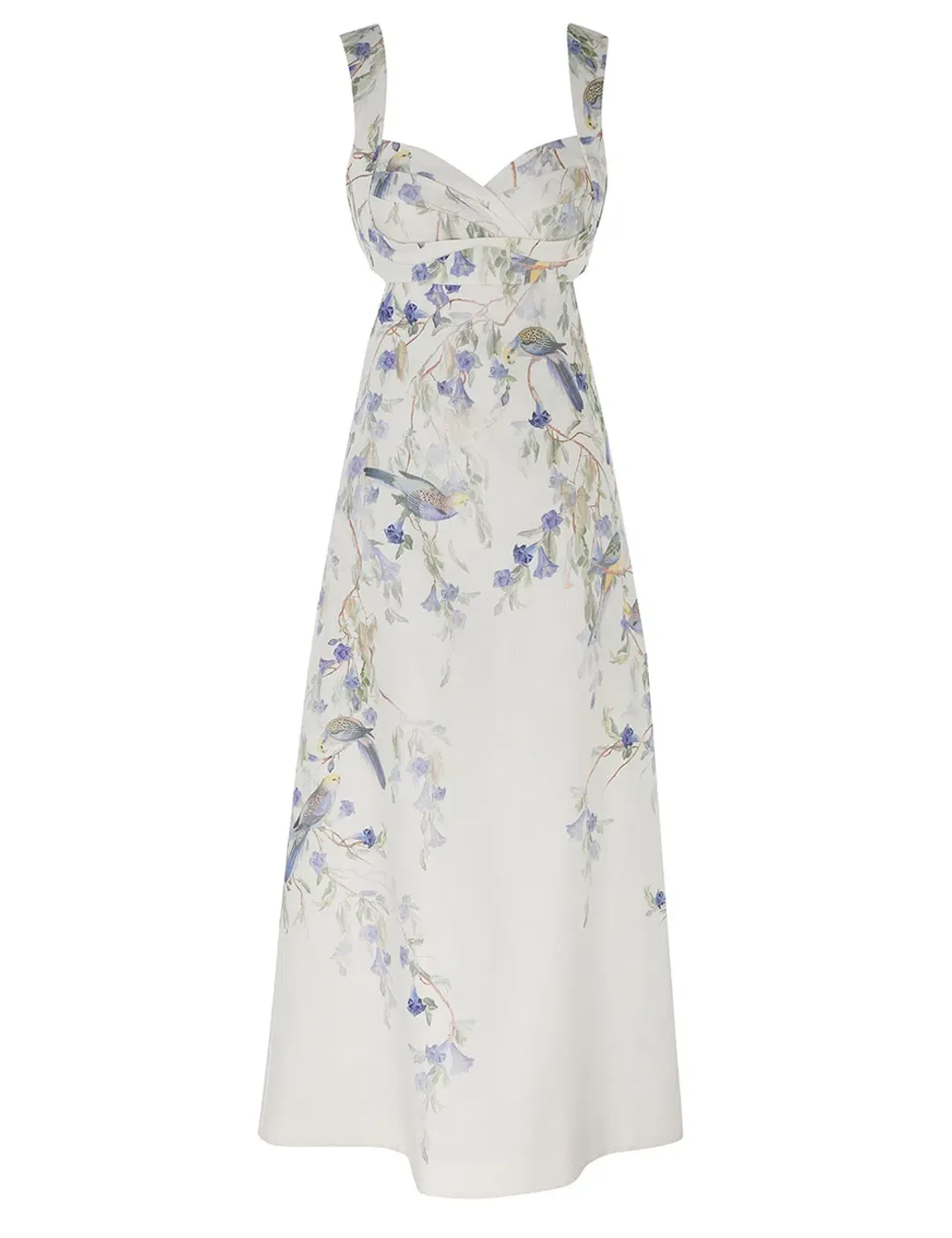 Zimmermann Natura Midi Dress Blue Birds Size 0 / AU 8 for rent on The Volte - main image