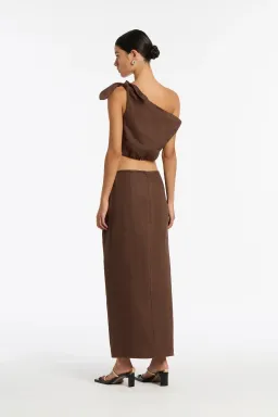Sir the Label Bettina Tie Crop & Skirt Set in Brown Size 1/AU 8 for rent on The Volte - image 2