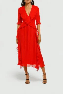 Talulah Sweet Sugar Midi Dress in Red Size 6 for rent on The Volte - image 1