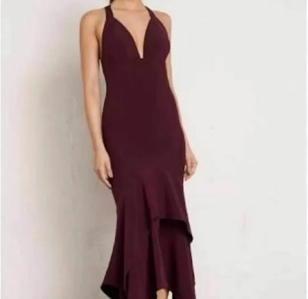 Sheike Barcelona Dress Burgundy Size 14 for rent on The Volte - main image