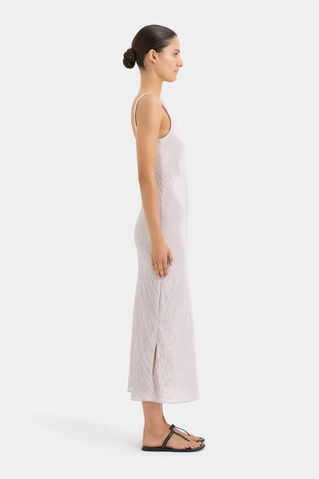 Sir the Label Ligera Bias Slip Midi Dress Silver Size 1 / AU 8 for rent on The Volte - main image