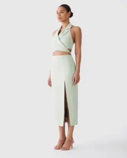 San Sloane Alessia Top and Skirt Set Pale Green Size 6 for rent on The Volte - image 2