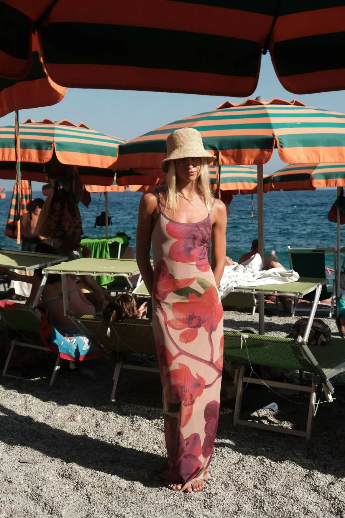 With Harper Lu Slip Dress in Mesh Fuchsia Bloom Size 8 for rent on The Volte - main image