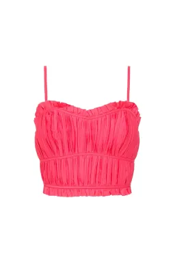 Aje Pepper Ruched Crop Bodice Size 14 & Calder Mini Skirt Size 12 Set Rouge Pink for rent on The Volte - image 6