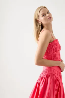 Aje Pepper Ruched Crop Bodice Size 14 & Calder Mini Skirt Size 12 Set Rouge Pink for rent on The Volte - image 3