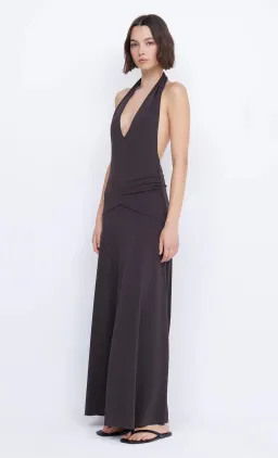 Bec & Bridge Blanche Halter Maxi Dress Espresso Brown Size 6 for rent on The Volte - image 2