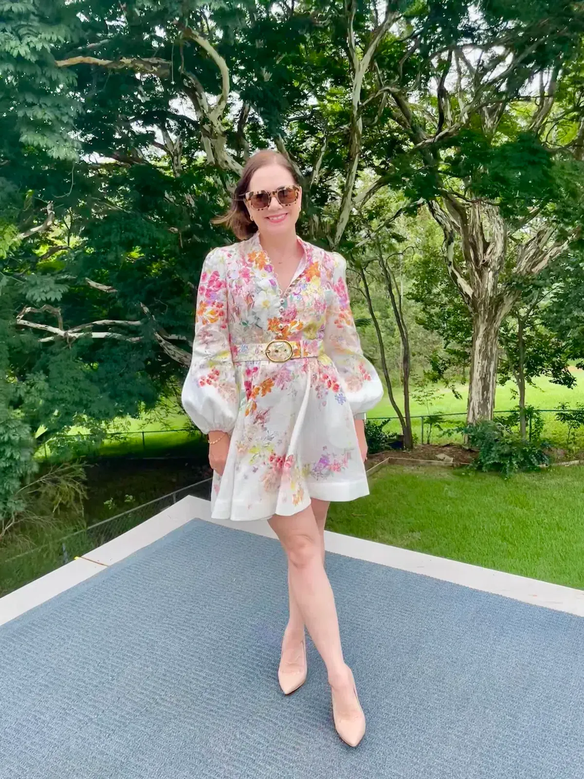 Zimmermann Natura Buttoned Mini Dress Kaleidoscope Garden Floral Size 2 / AU 12 - Image 1