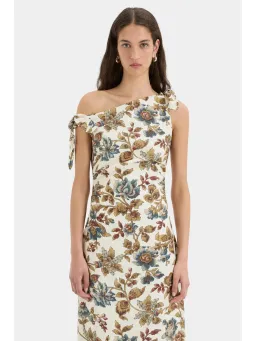 Sir the Label Eleanora Tie Shoulder Dress Viola Print Size AU 8 for rent on The Volte - image 2