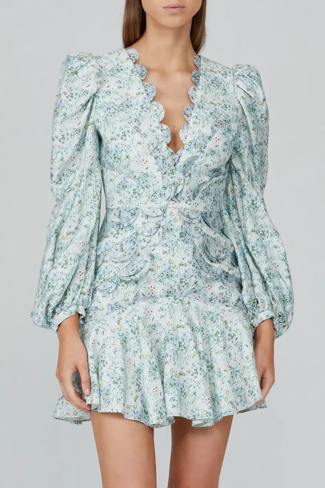 Acler Dixon Mini Dress Blue Fields Size AU 12 for rent on The Volte - main image