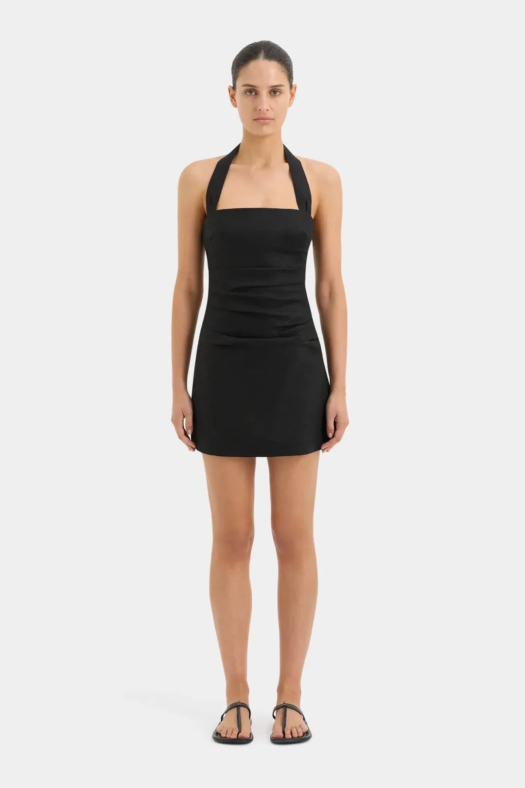 Sir the Label Noemi Halter Mini Dress Black Size 10 for rent on The Volte - main image
