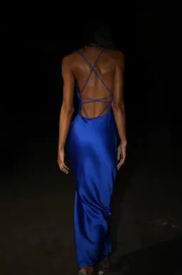 MESHKI Sydney Straight Neck Slip Maxi Dress Cobalt Blue in Size M / AU 10 for rent on The Volte - image 6