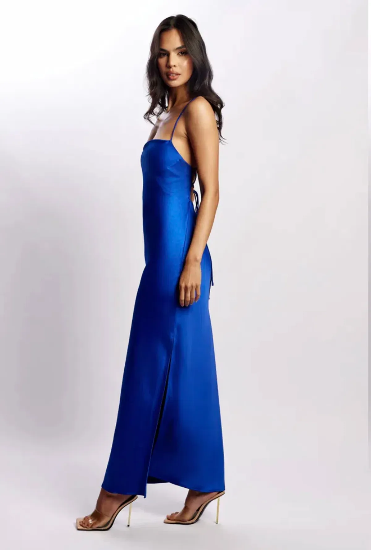 MESHKI Sydney Straight Neck Slip Maxi Dress Cobalt Blue in Size M / AU 10 - Image 3
