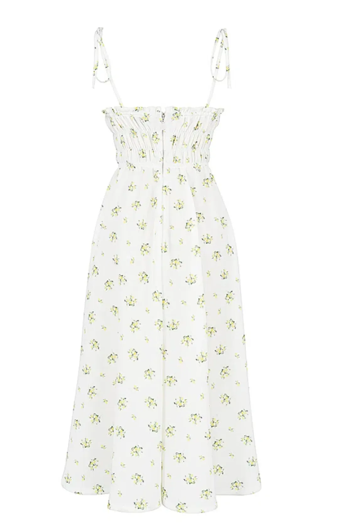 House of CB Christabel Midi Dress Ivory with Yellow & Green Floral Size M / AU 10 for rent on The Volte - main image