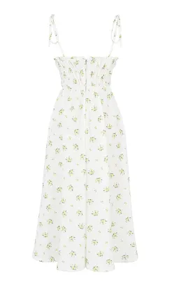 House of CB Christabel Midi Dress Ivory with Yellow & Green Floral Size M / AU 10 for rent on The Volte - image 10