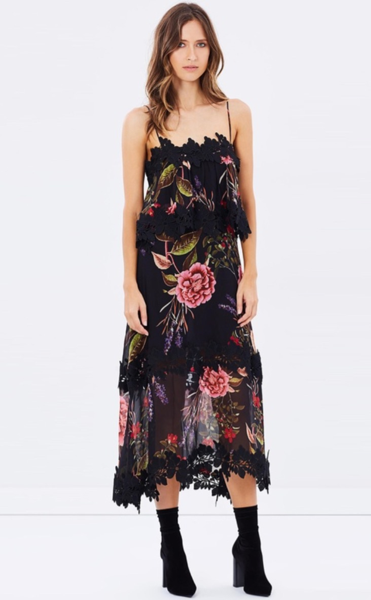 Peony floral overlay dress - Image 1