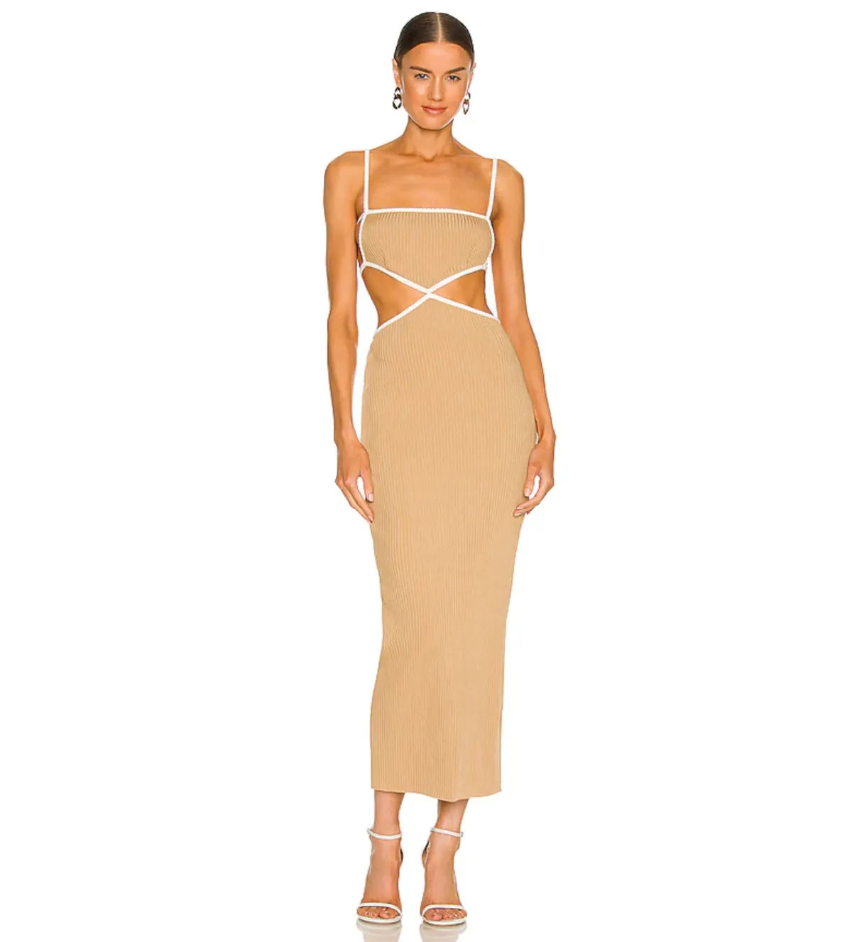 Bec & Bridge Coyote Midi Dress In Camel Size 12 - Image 1