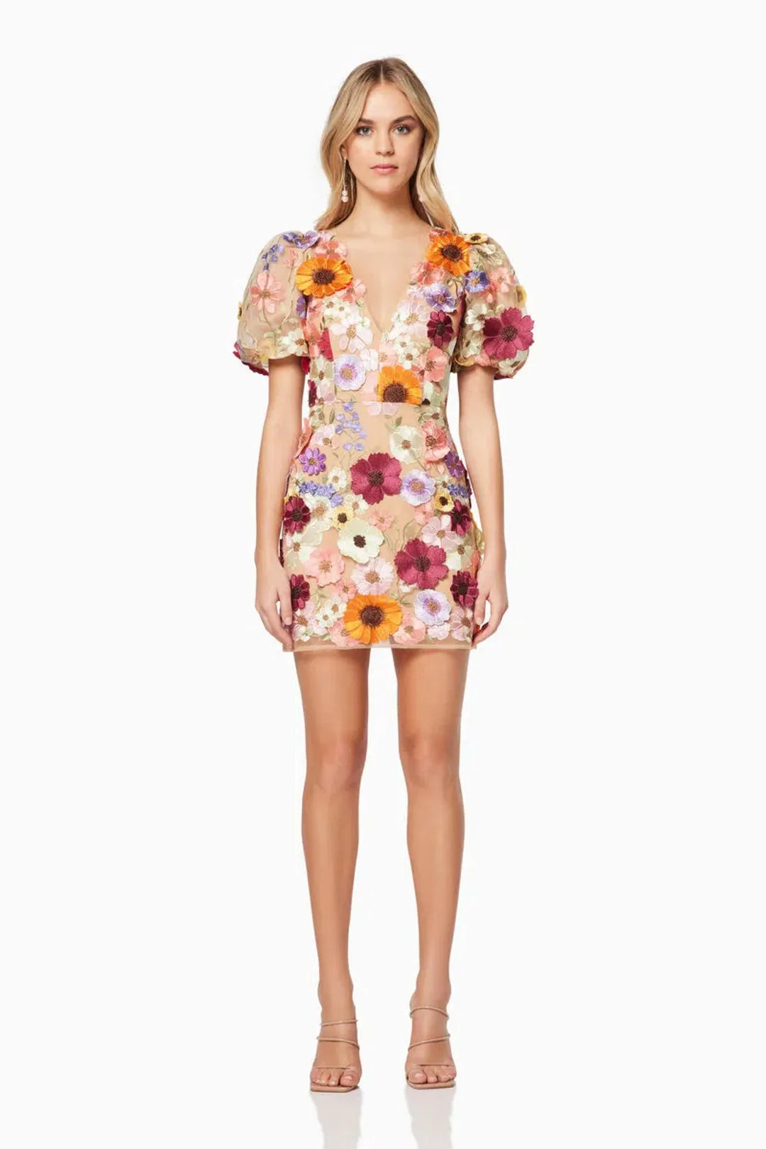 Elliatt Rosalind Mini Dress 3D Floral Size M/Au 10 for rent on The Volte - main image