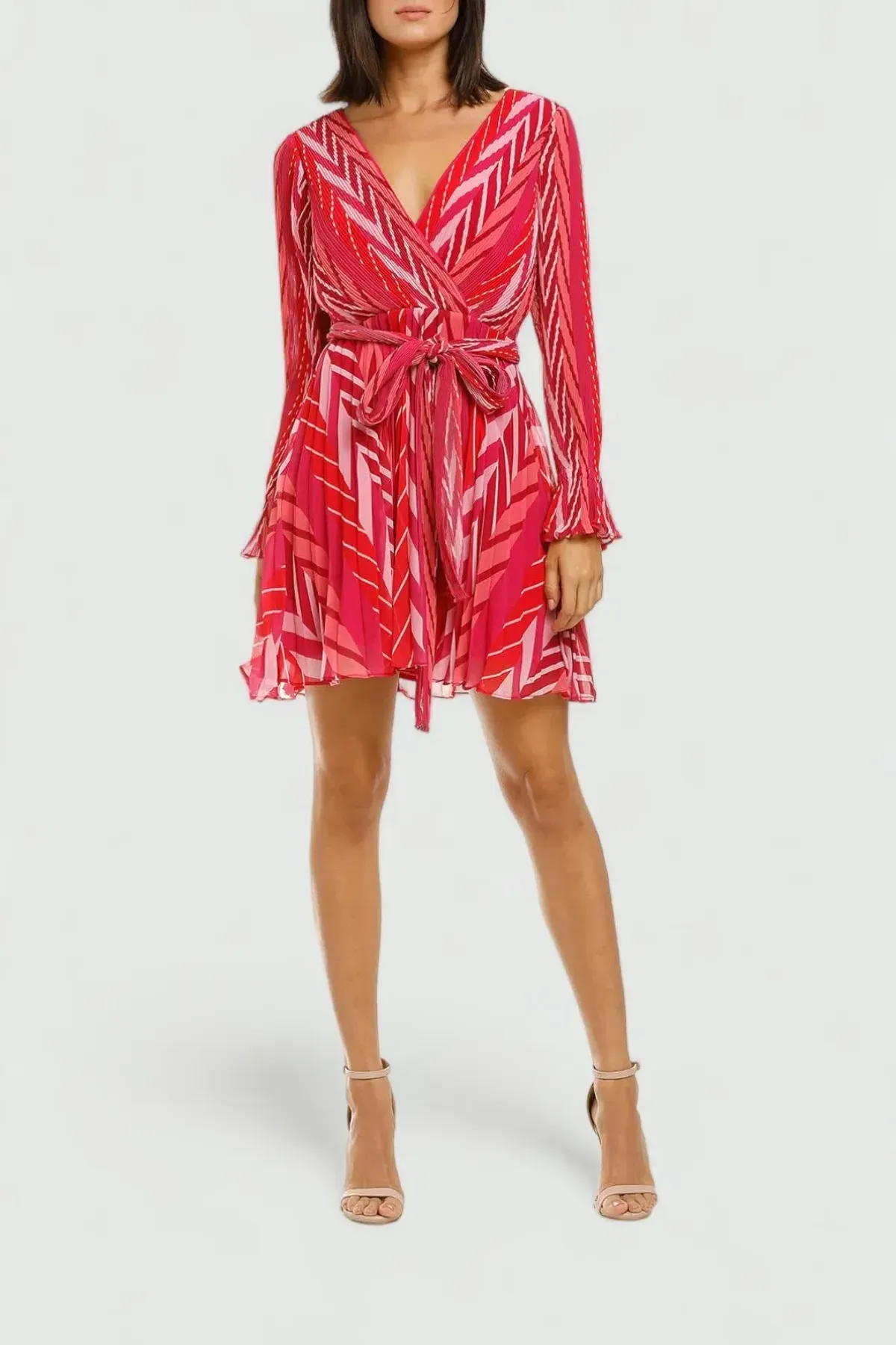 Talulah Sugar & Spice LS Mini Dress in Tango Stripe Size 6 - Image 2