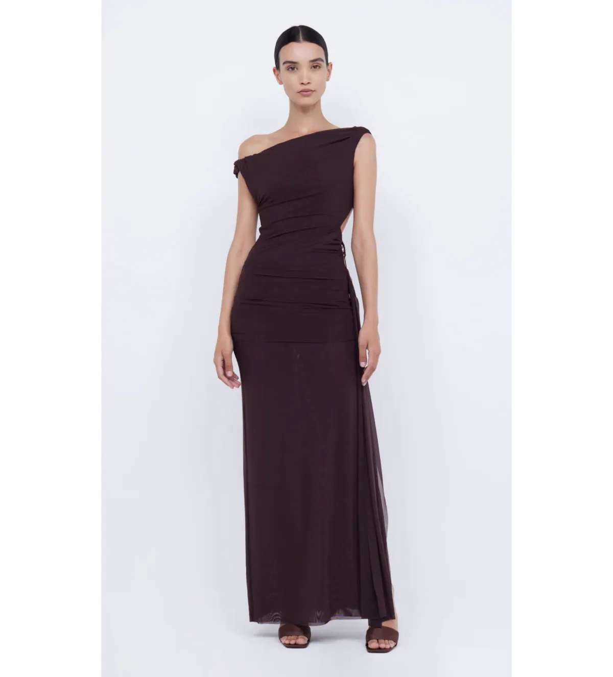 Bec & Bridge Kailani Asym Maxi Dress Chocolate Size 10 - Image 1