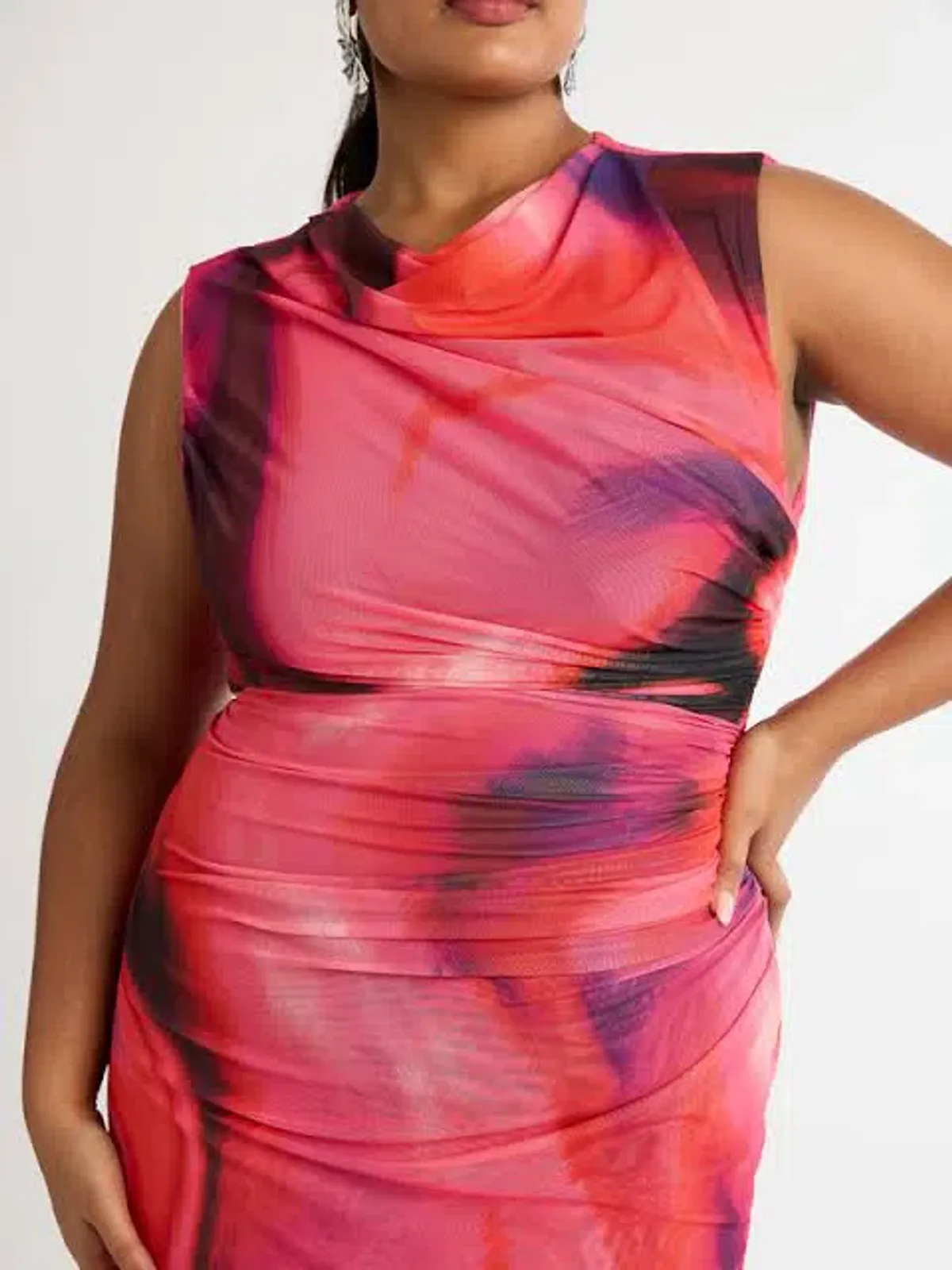 Sheike Tornado Mesh Midi Dress Multi Size 16 - Image 3